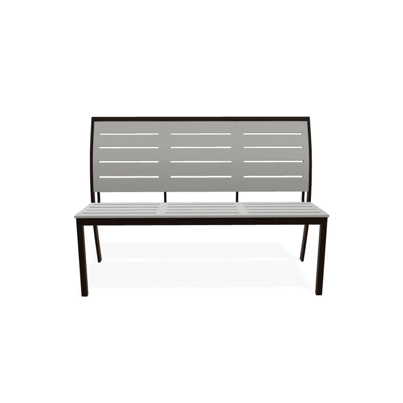 Banc de parc empilable aluminium Bazza, Kona texturé, Neige P50