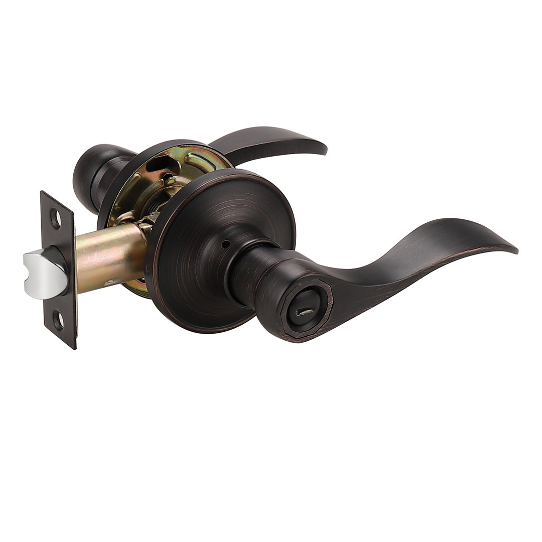 Privacy Door Lever with Round Rosette Keyless Lock Probrico 