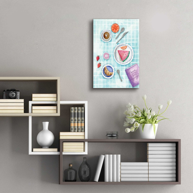 «Morning Picnic» par Rachel Nieman, art mural en verre acrylique, H 24 po x l 16 po x P 0,2 po