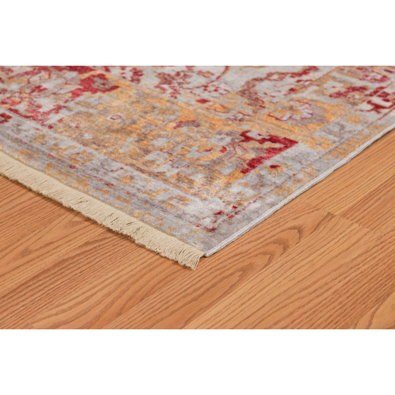 Tapis grenat de style oriental Efaz, Rectangle 5 pi x 7 pi