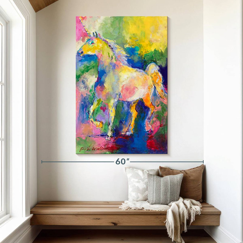 Kelan Unicorn Painting, 51" H x 34" W