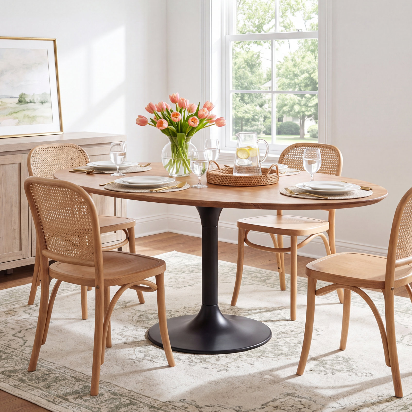 Victorine Modern Dining Table, Wood, 30"H x 71"W x 36"D