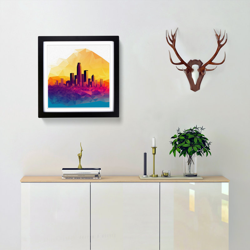 City Of Los Angeles Polygon No.1 - Framed Print, Black