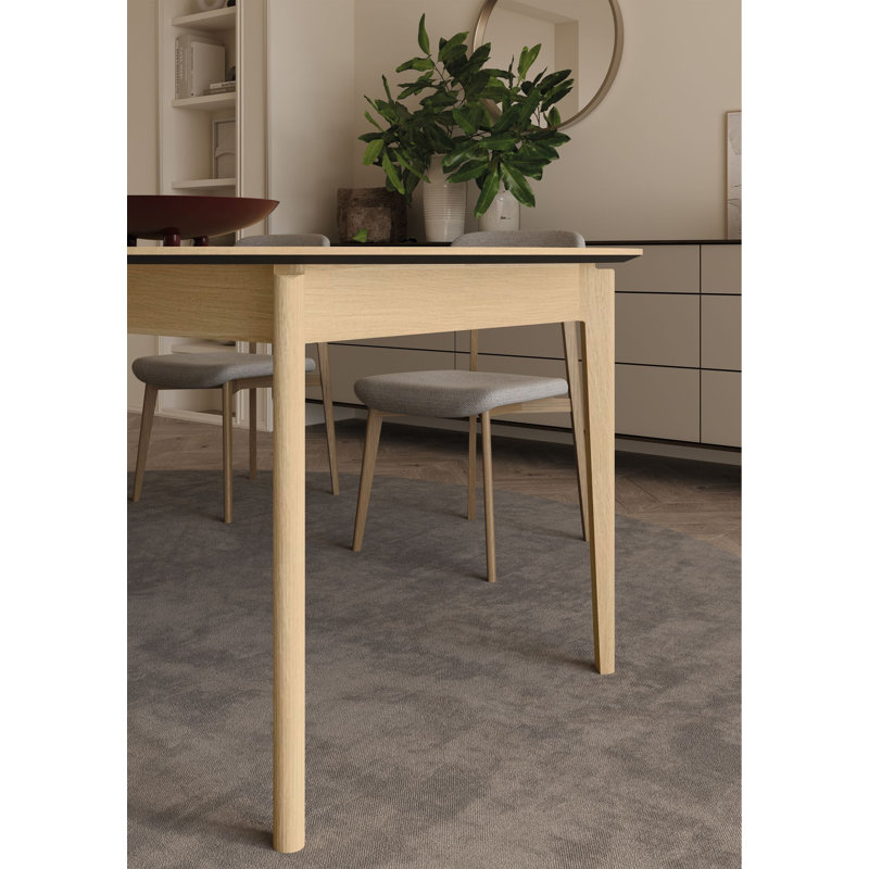 Extendable Round Dining Table, Beige