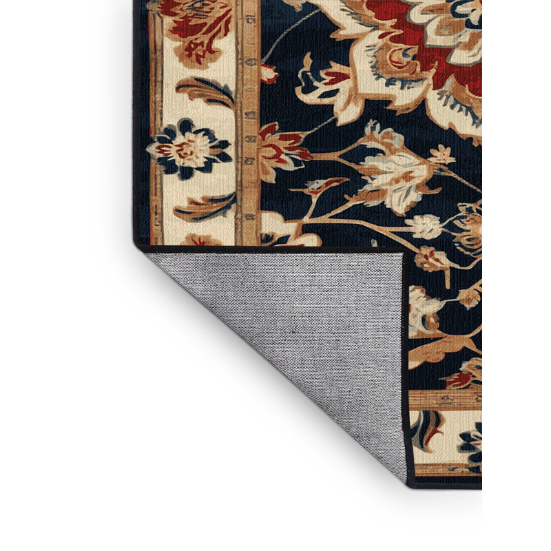 Machine Washable Art Deco Brown Area Rug, Square 8'