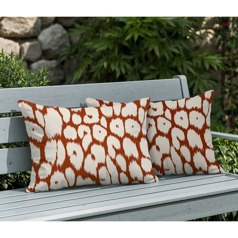Oreiller réversible Clio Zebra, 20x14, Burnt Orange