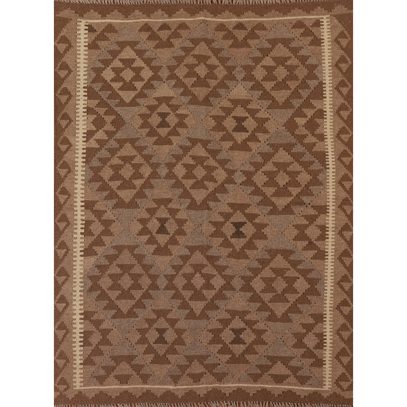 Tapis réversible en laine Kilim 5 x 6