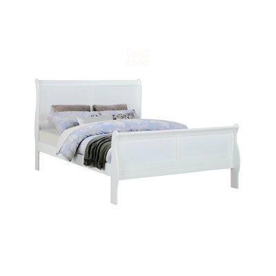 Queen Size Bed White Louis Phillipe Solid Wood 1Pc Bed Bedroom Sleigh Bed Bedroom Furniture -  Red Barrel StudioÂ®, C904EE92D0D94D9F963811B0B1025331