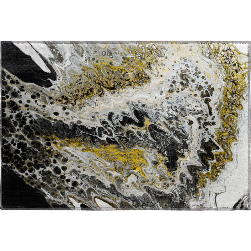 Premium Machine Washable Chananya Midnight Rug, Rectangle 1'8" x 2'6"