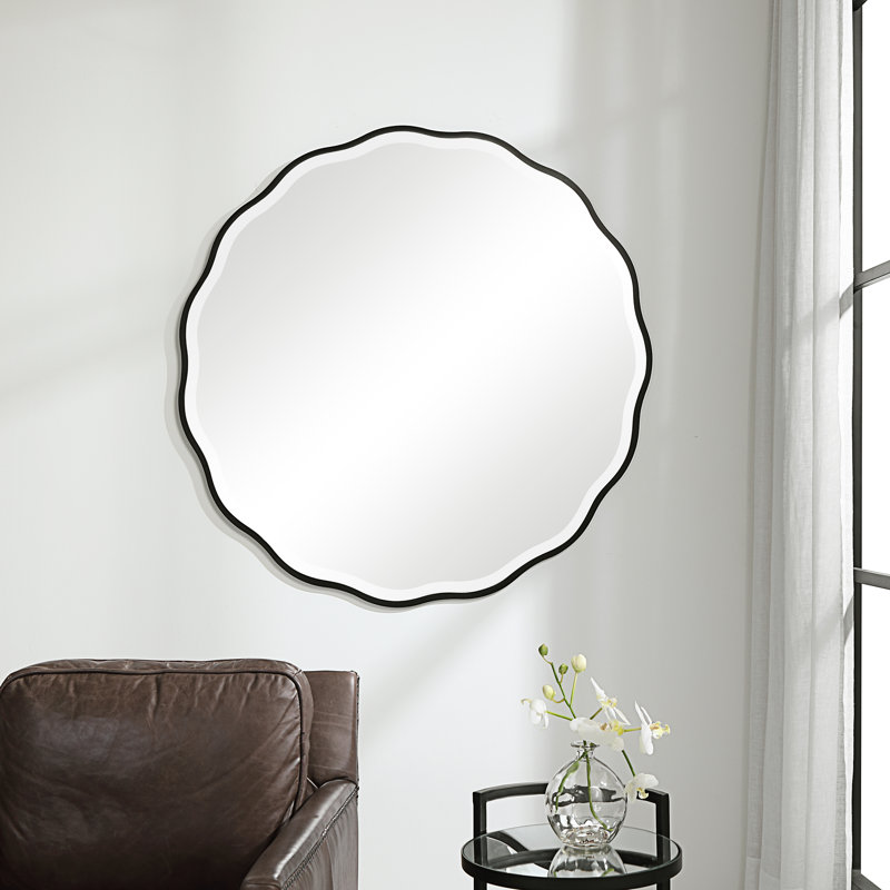 Miroir mural Wilmot, Noir satiné