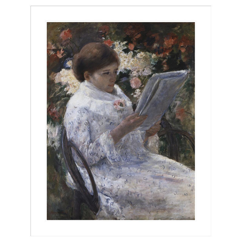 «Femme lisant dans un jardin» par Mary Cassatt, impression giclée encadrée, H 41,5 po x l 32,91 po
