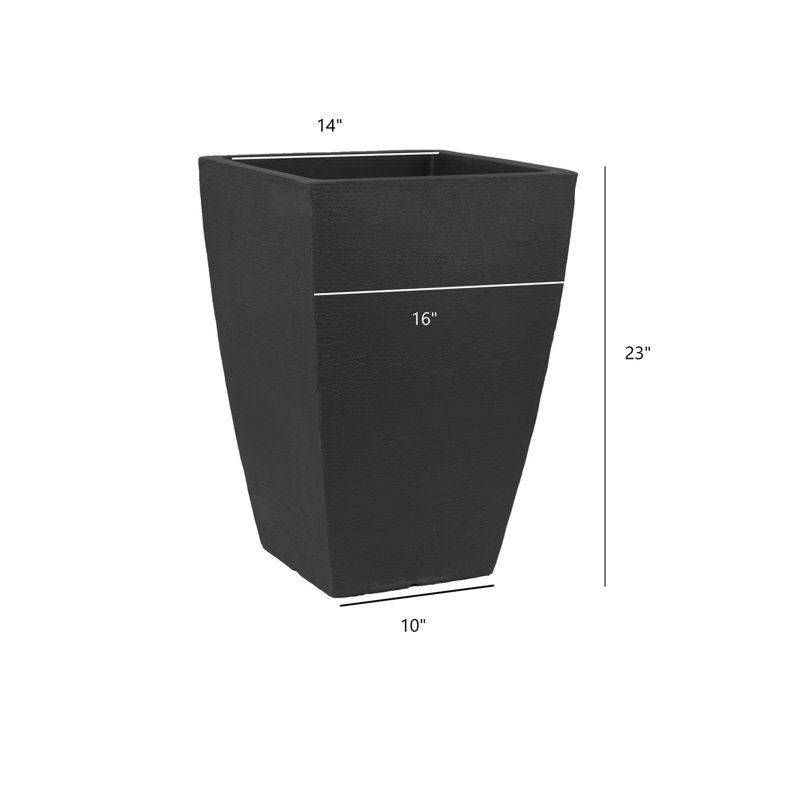 Briance Pot Planter, Black, 23" H x 16" W x 16" D