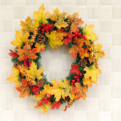 Faux Lighted Mixed Assortment 40cm Wreath