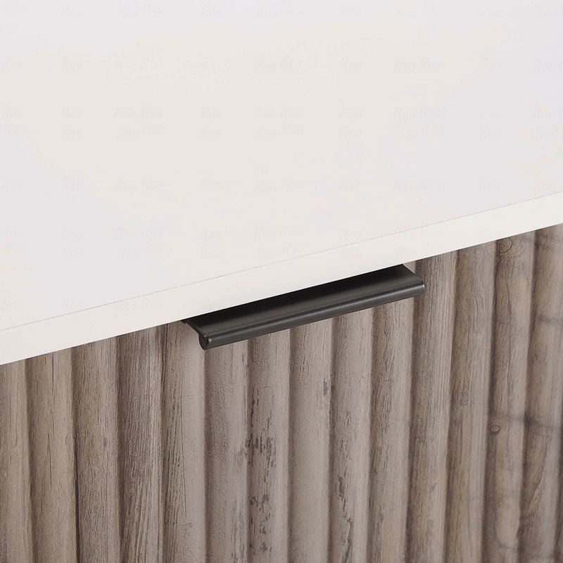 Table de chevet 2 tiroirs Dumbo, Blanc / gris rustique