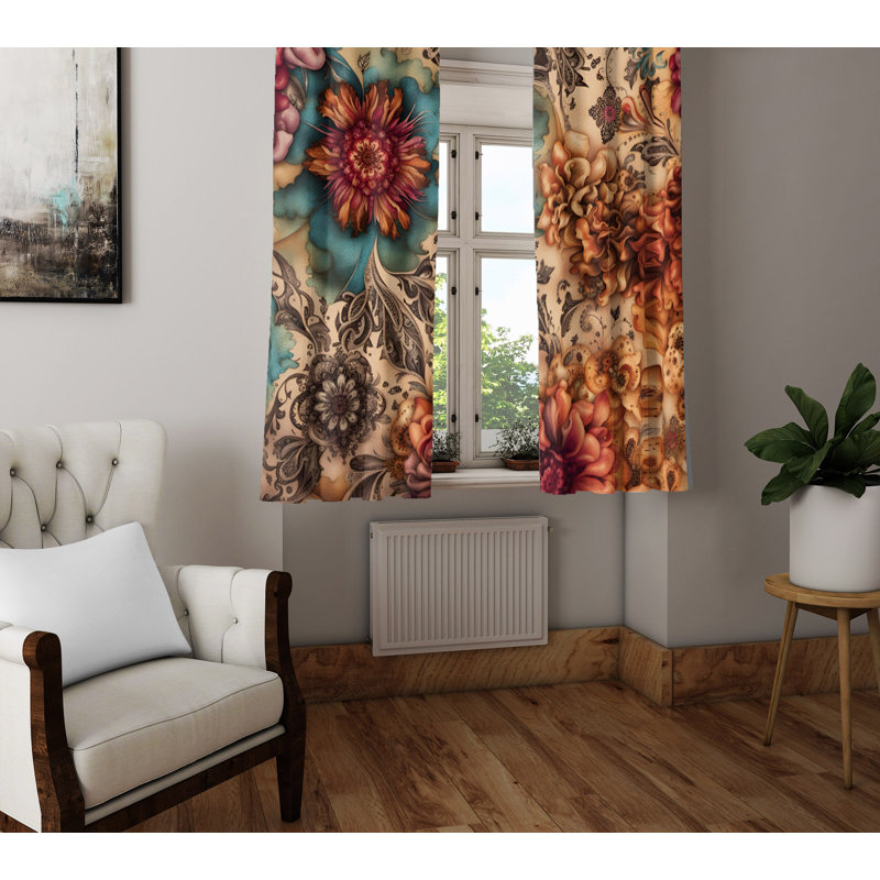 Paire de rideaux semi-transparents en polyester, L 20 po x L 61 po