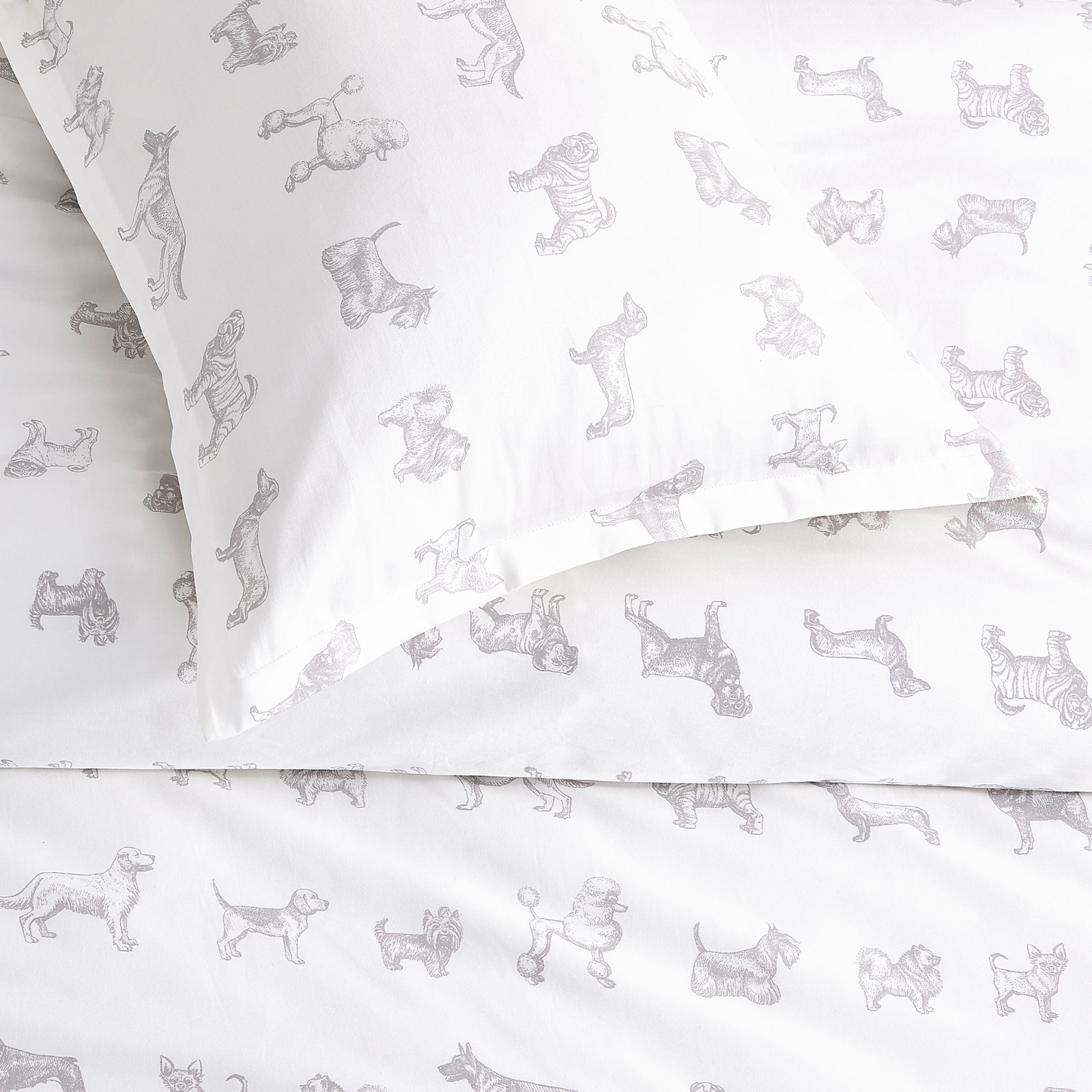 Auggie Cotton Sateen Duvet Cover Set, Queen Duvet Cover + 2 Standard Sham