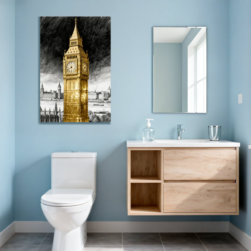 Scénario et paysages urbains Golden Big Ben, H 48 po x l 32 po