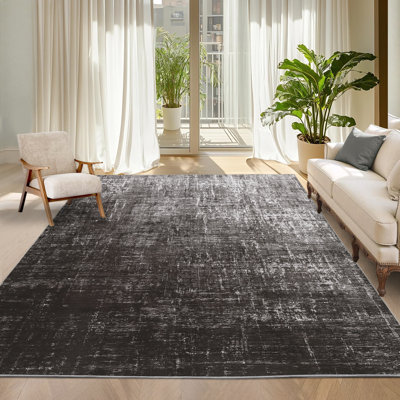 Modern Abstract Area Rug, Washable Rugs for Living Room, Non Slip & Stain Resistant Ombre Print Accent Carpet, Low Pile Home Decor Floor Decoration Mat