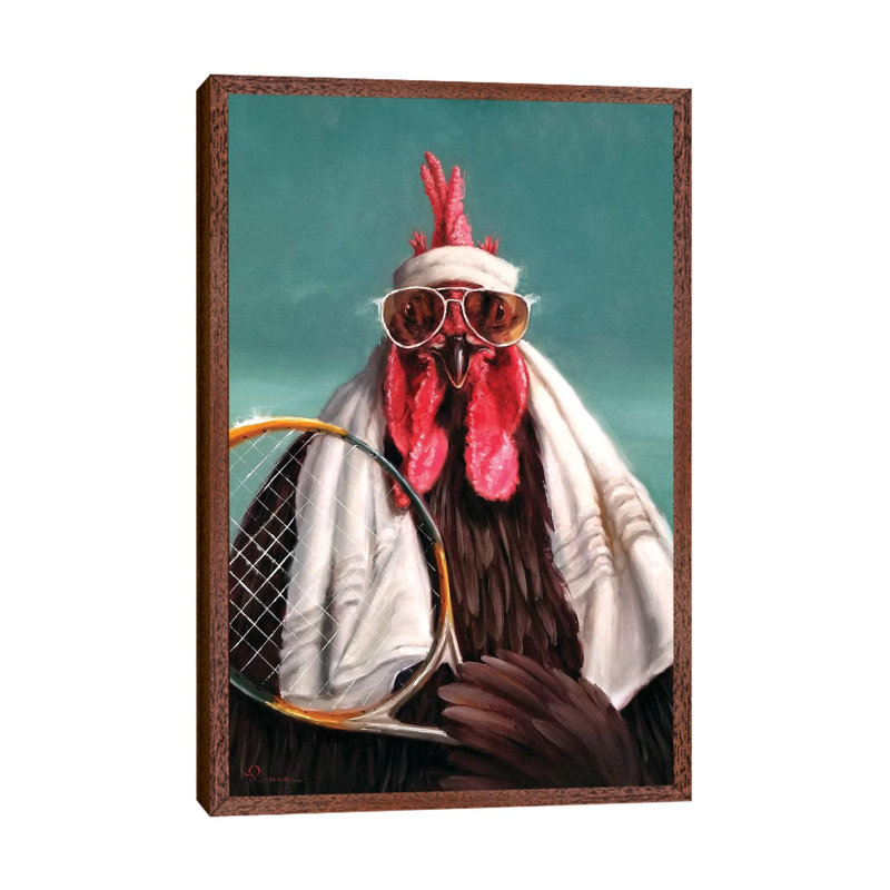 The Tennis Pro by Lucia Heffernan - Painting on Canvas, Classic Brown Wood Framed Canvas, 66.04 cm H x 45.72 cm W