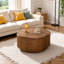Table basse à couvercle relevable en rotin, style boho-chic, rangement caché, sans assemblage