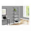 Bibliothèque, bibliothèque, étagère, échelle, 5 niveaux, h 72 po, bureau, chambre à coucher, stratifié aspect marbre blanc, métal noir, contemporain, moderne