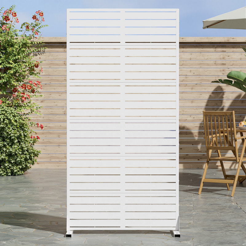 Cloison de séparation 72 po x 47 po autoportante en métal avec clôture en treillis pour patio, balcon, cour, piscine, pièce intérieure