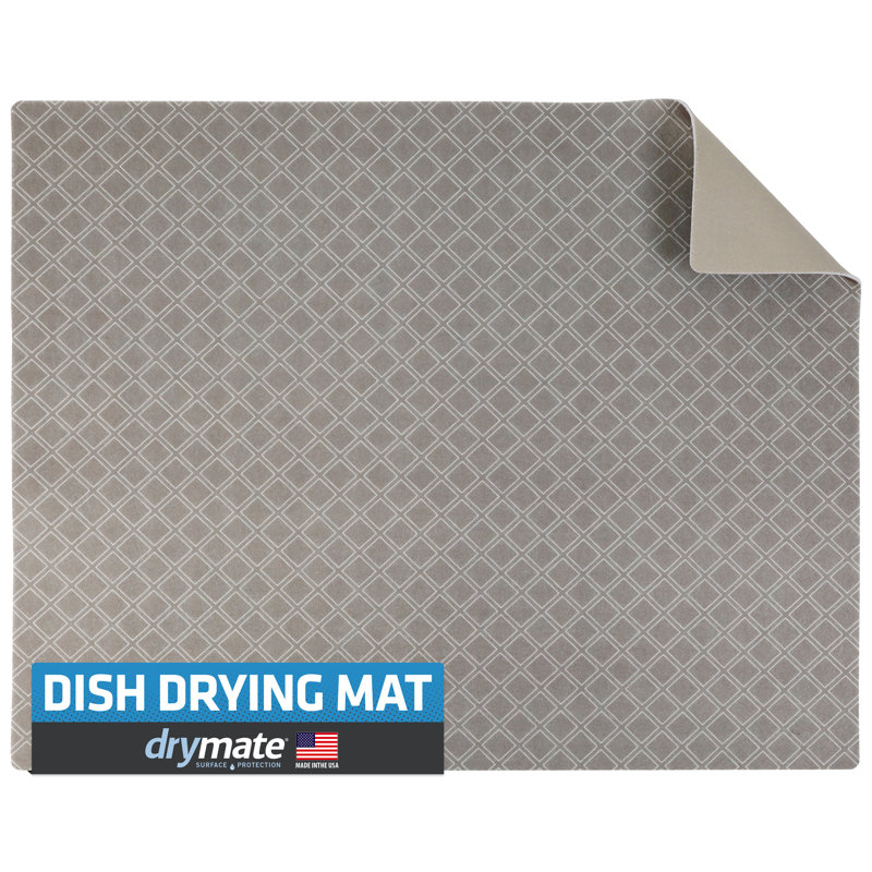 Taupe Low-Profile Super Absorbent Dish Drying Mat