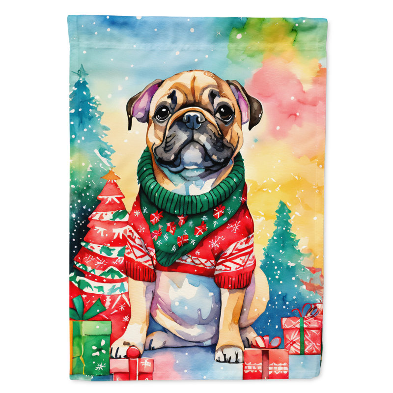 Polyester double face Noël, H 40 po x l 28 po