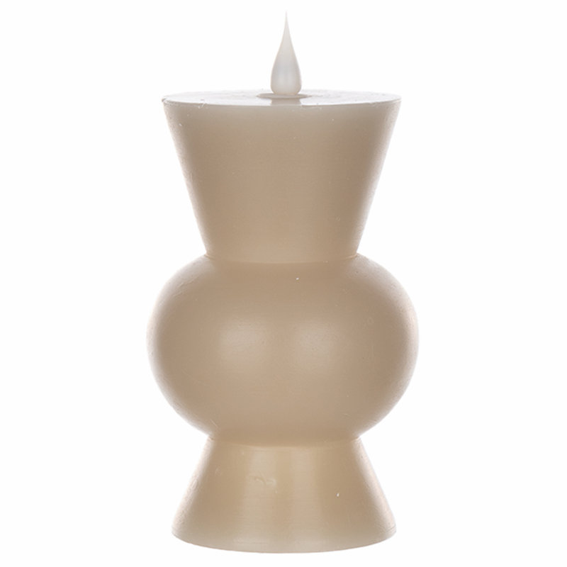 Unscented Flameless Pillar Candle, 6.75" H x 3.5" W x 3.5" D, Gray