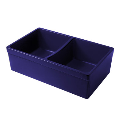 FarmhausQuatro 33" L x 20" W Double Bowl Farmhouse Kitchen Sink