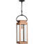 Lanterne suspendue d'extérieur en cuivre antique Ginseng 1 lumière H 27,37 po