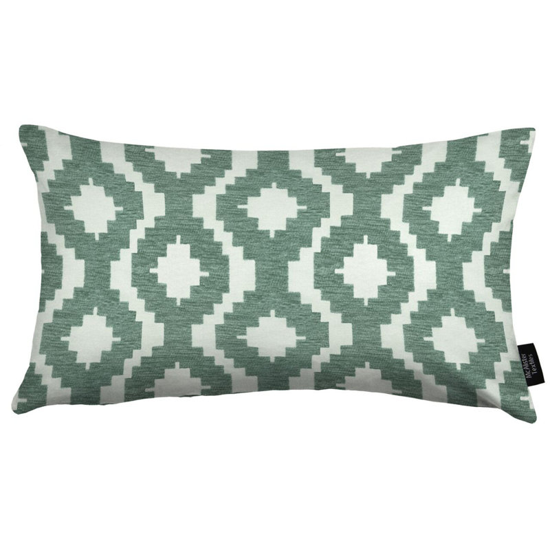 Thaddeus Geometric Rectangular Cushion, Duck Egg Blue, 30 x 50cm
