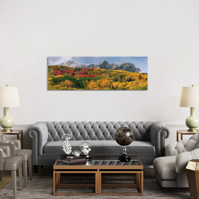 Kebler Pass Fall Colors - Colorado Autumn Aspen Forest Panorama 1 Piece Panoramic Wall Art on Canvas