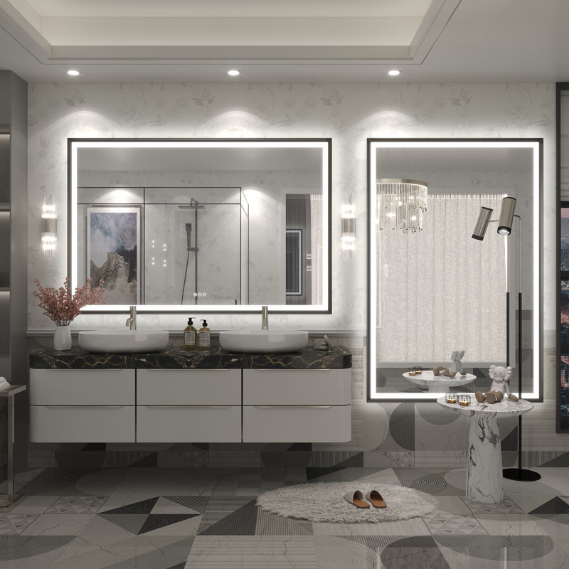 Miroir de salle de bain / meuble-lavabo mural Molly, 60 po x 40 po