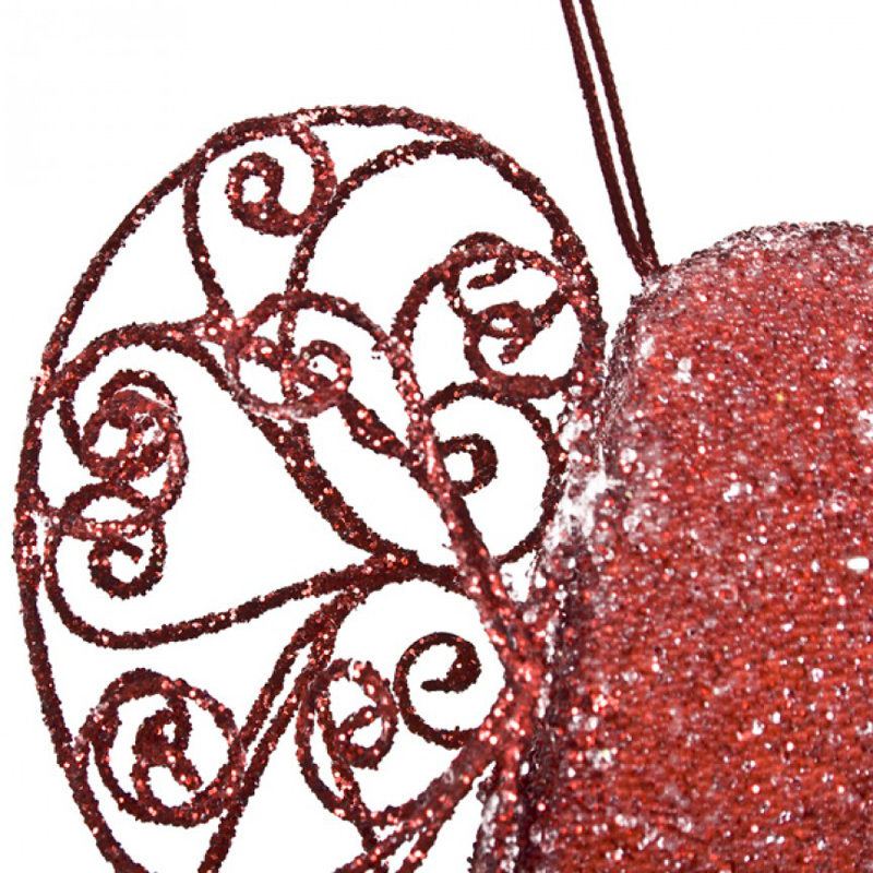 10cm Metal Holiday Shaped Ornament, Red