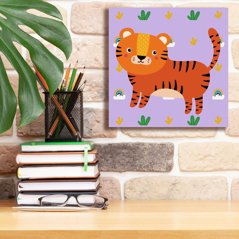 «Cute Tiger» par Epic Portfolio, art mural sur toile, H 12 po x l 12 po x P 0,75 po