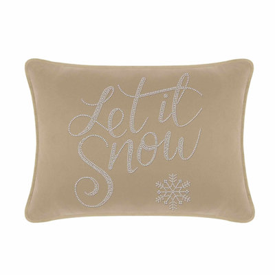 Coussin «Let It Snow» Sparkles Home | Velours avec perles et strass | Insertion de plumes