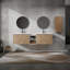 Meuble-lavabo mural avec lavabo et armoire latérale, portes à fermeture en douceur-1138954773
