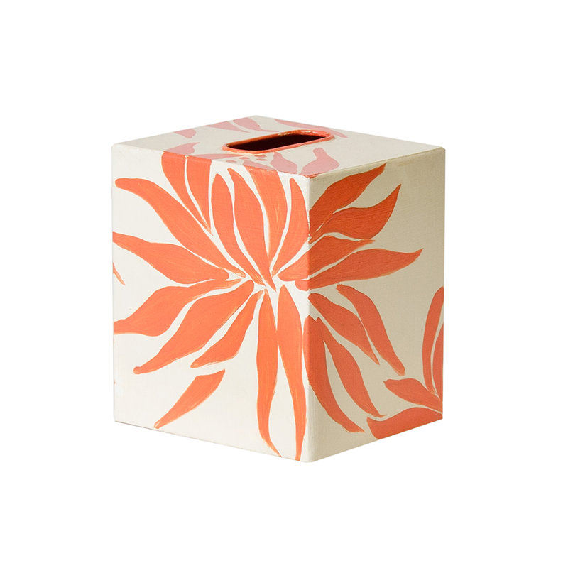 Housse de boîte pour tissu floral, Orange