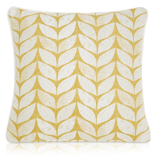 Heanor Abstract Square Cushion, Yellow