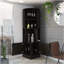 Armoire de coin Syrah, huit casiers à bouteilles, double porte, deux tablettes ouvertes - noir-960630389