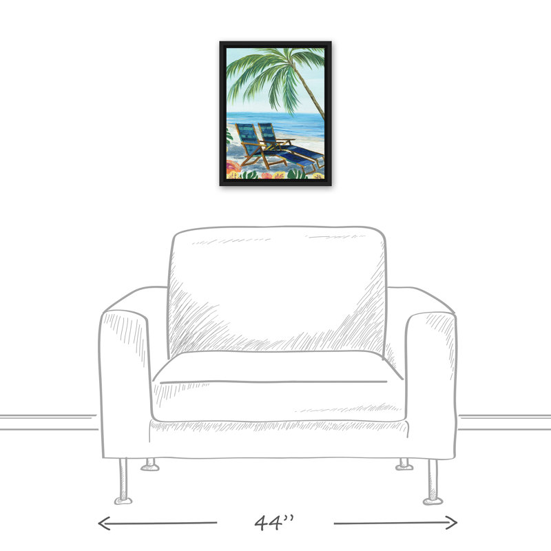 Beach Lounge Chairs, reproduction d'art sur toile, H 17,75 po x l 13,75 po