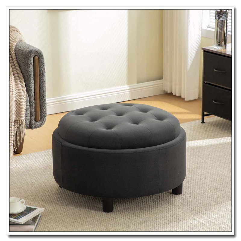 Repose-pieds rembourré l 29,33 po, Gris