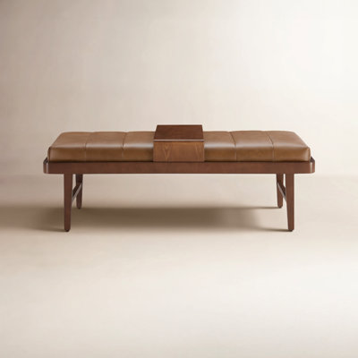 Livingston 53" Genuine Leather Ottoman