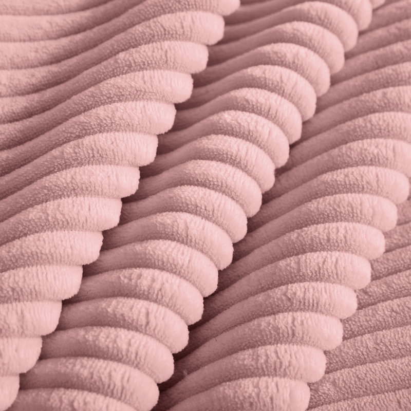 Velours côtelé rose en forme de U 4 places avec siège profond, coussins décoratifs et mousse à mémoire de forme très élastique pour un espace de jeu confortable