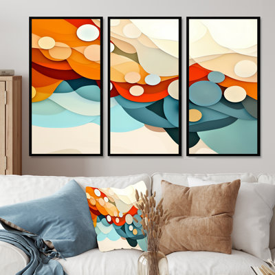 Ink Splash Of Mid Century Ink II - Abstract Liquid Ink Wall Art Print Set