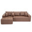 Canapé modulaire en L en similicuir avec méridienne d'angle, canapé à compression en mousse haute densité, canapé sans assemblage pour le salon-945249801