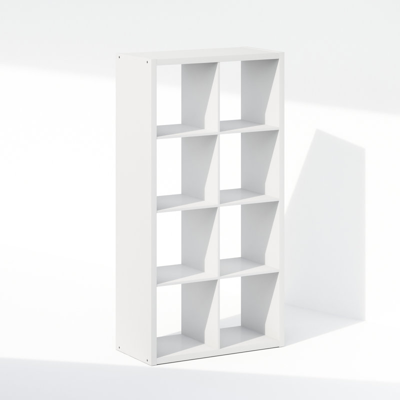 Ebern Designs Cubic Open Back Multipurpose Clothing & Closet Storage Organizer Shelf, 8-Cube, White