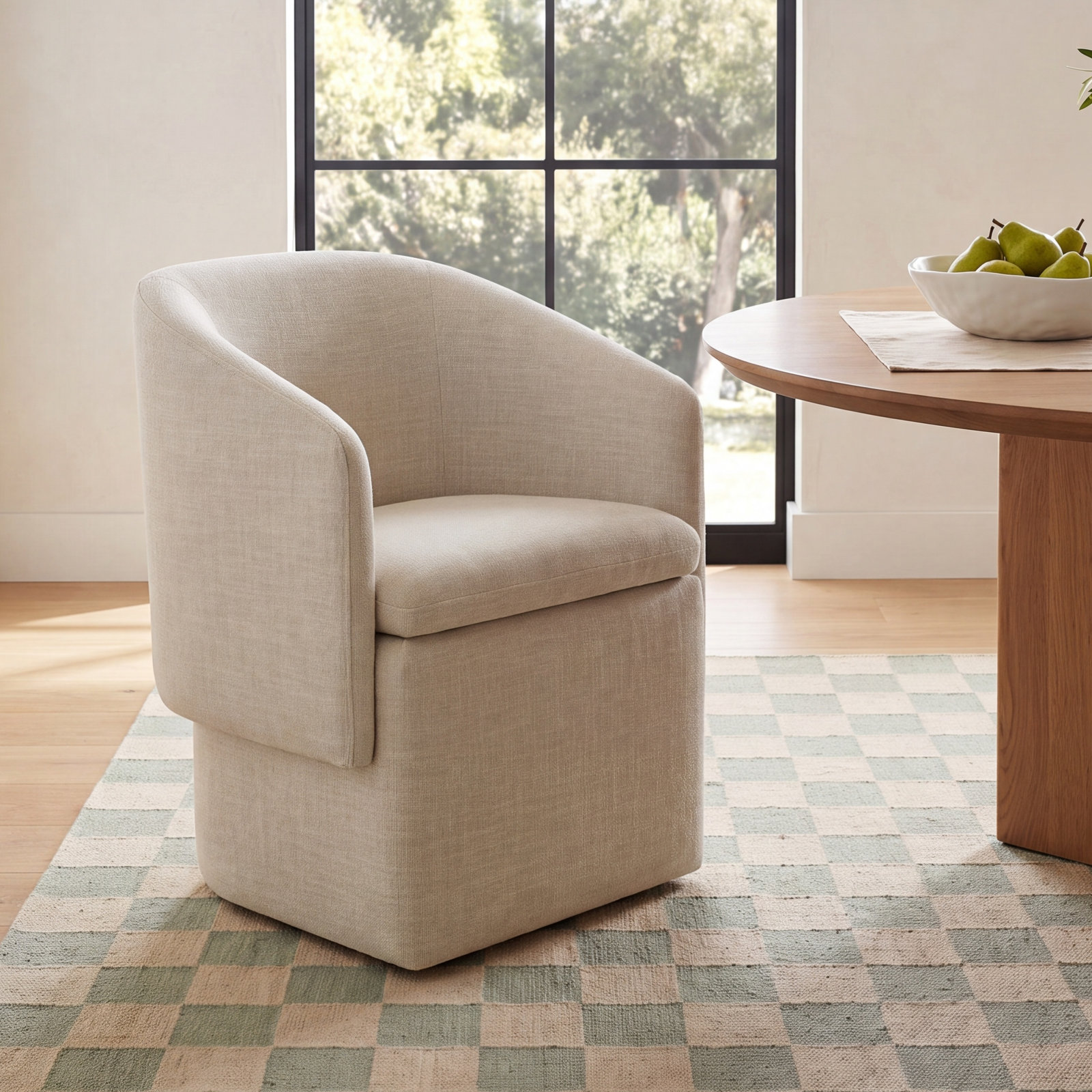 Temara Dining Armchair, Effie Linen Performance Linen