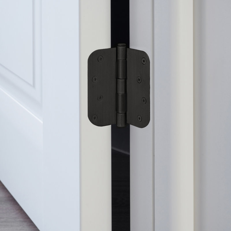 Door Hinge 4-Inch, 5/8-inch Radius, 3-Pack, Oil Rubbed Bronze